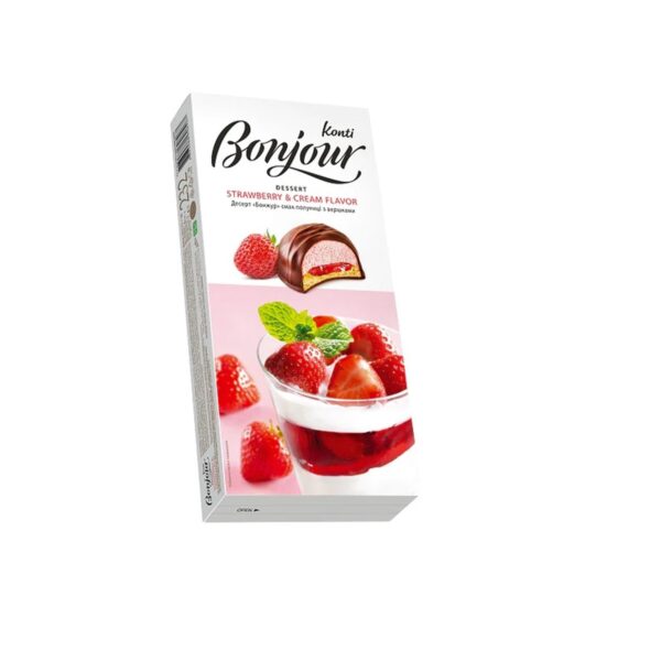 Magustoit "BONJOUR" maasika ja koore maitsega