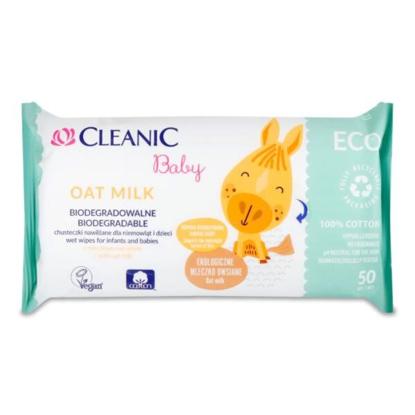 Cleanic ECO beebi niisked salvrätid, kaerapiimaga 50tk