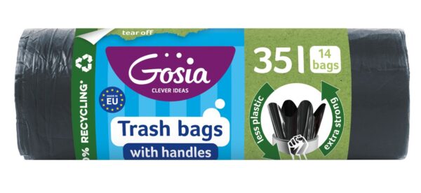 GOSIA prügikotid sangadega, väga tugev ECO/ 35l/ 14pcs