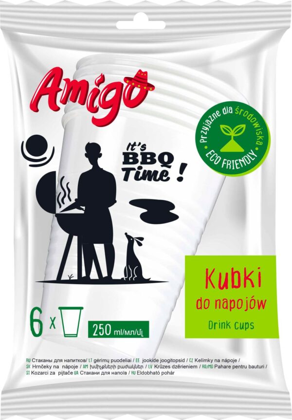 AMIGO ühekordselt kasutatavad paberist joogitopsid 6 tk.