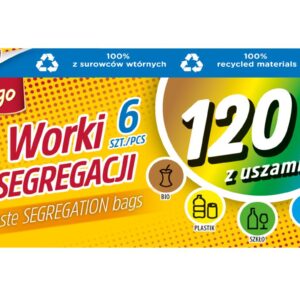 AMIGO Prügikotid käepidemetega kollased 120L /6 tk