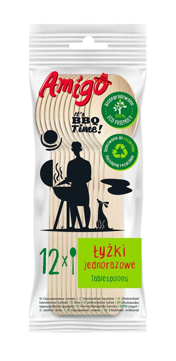 AMIGO Ühekordsed puidust supilusikad / 12 tk
