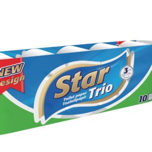 Tualettpaber STAR TRIO 10 rulli, 3-kihiline