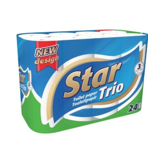 Tualettpaber STAR TRIO 24 rulli, 3-kihiline