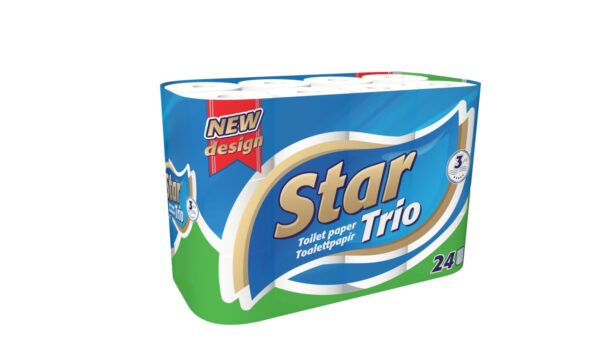 Tualettpaber STAR TRIO 24 rulli, 3-kihiline